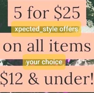 Expect 5 items for $25